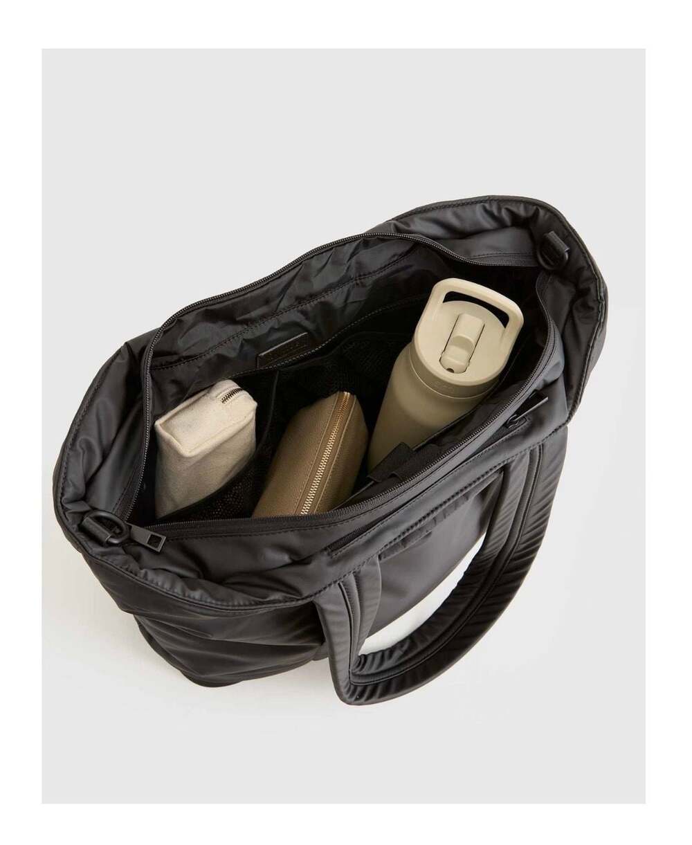 Quince Water Repellent Puff Expandable Tote Bag black NEW W/ tags fast2ship - Picture 5 of 9